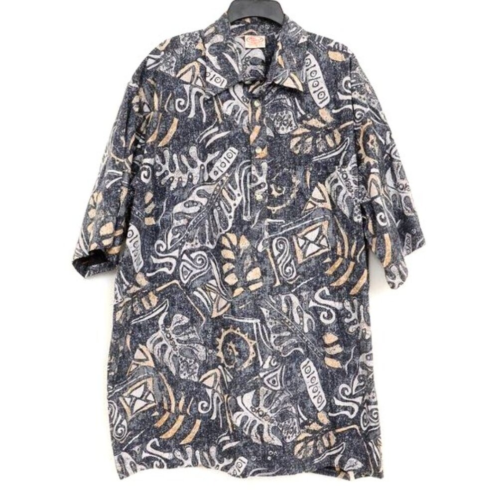 Go Barefoot Men's size 2XL Hawaiian Shirt 100% Cotton USA Vacation Travel Golf